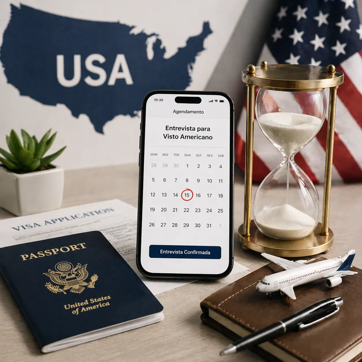 Imagem ilustrativa para o artigo Quanto tempo de espera para tirar o visto americano? da Now Vistos